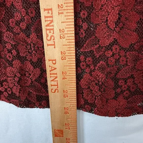 VTG Mobwife Red Lace Blouse WOMENS SIZE XL Whimsigoth Y2k Button Up NY&CO L/S - Picture 8 of 11